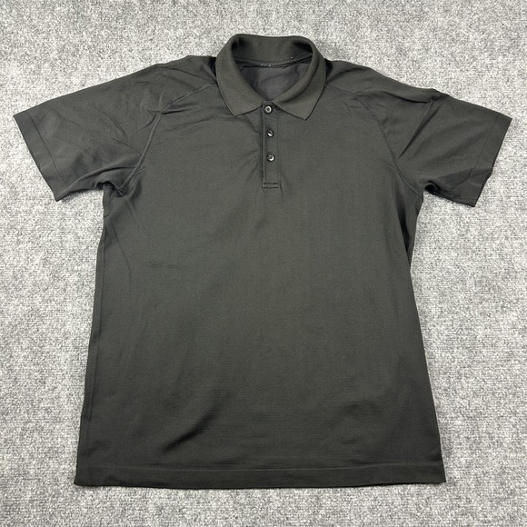lululemon athletica Other - Lululemon Polo Shirt Mens Large Black Solid Performance Golf Short Sleeve